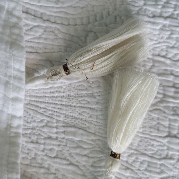 Free People Small Artsy Boho Gauze Tassels Ties Bohemian Top Blouse Cottagecore - Picture 11 of 11